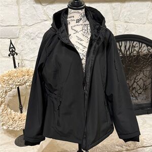 Free Country Black Hooded Women's Softshell Ski Jacket